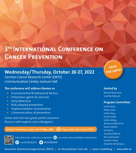 Das Bild zeigt das Konferenzplakat der 3. International Conference on Cancer Prevention 2022