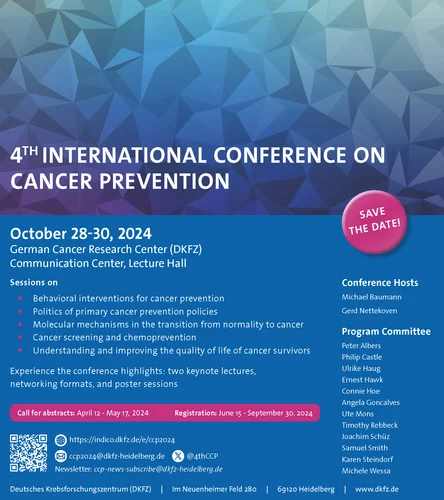 Das Bild zeigt das Konferenzplakat der 3. International Conference on Cancer Prevention 2024