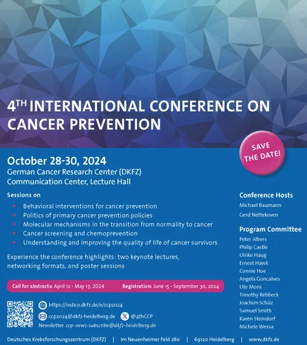 Das Bild zeigt das Konferenzplakat der 3. International Conference on Cancer Prevention 2024