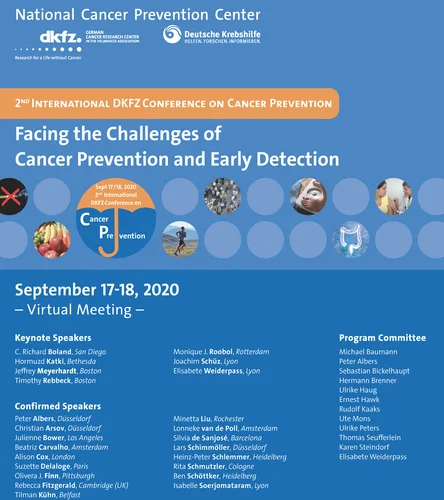 Das Bild zeigt das Konferenzplakat der 2. International Conference on Cancer Prevention 2020